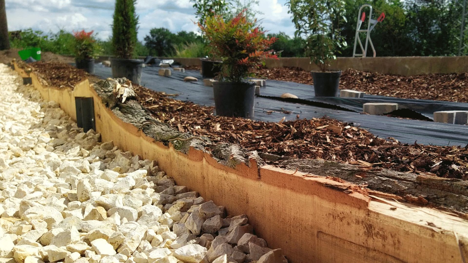 holzsache, Zeiskam, Christian Humbert, Garten, Weg, Abtrennung, Waldkante, Natur